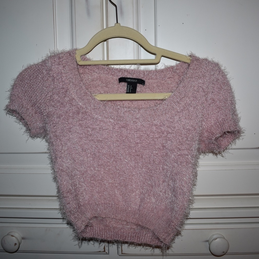 Fuzzy pink top